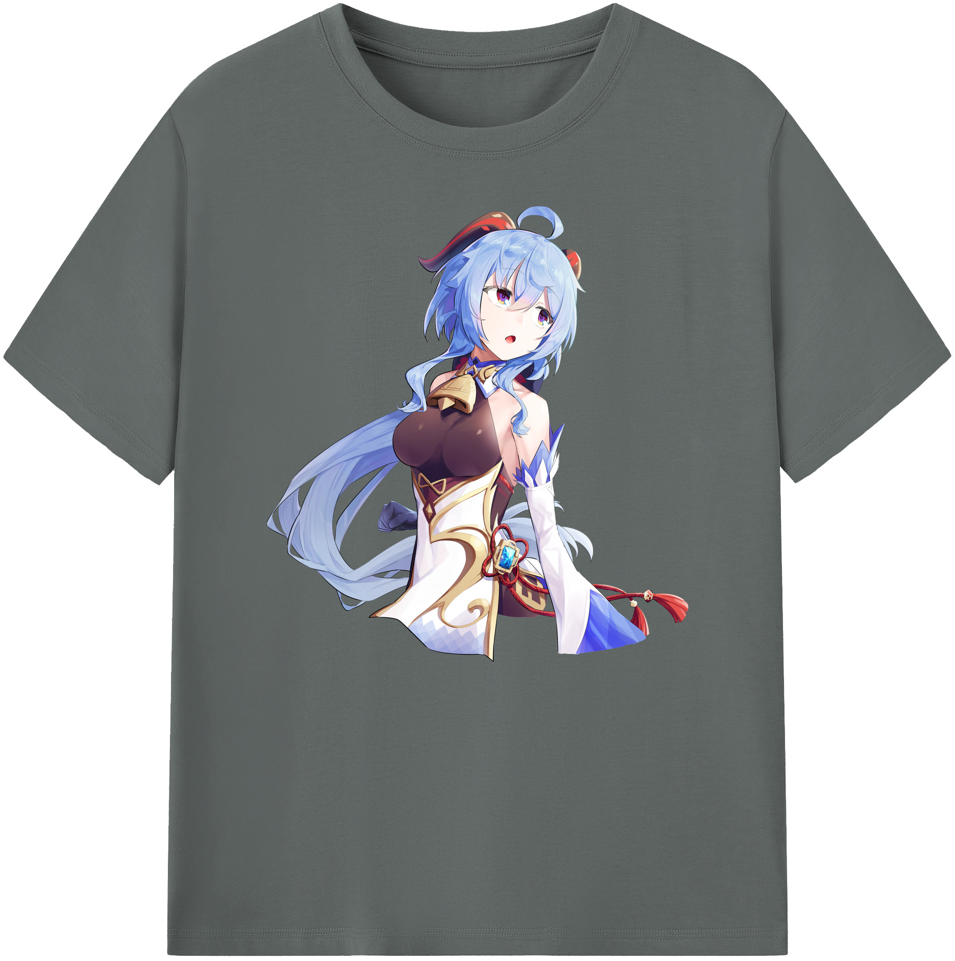げんし神 甘雨 かんう genshin Ganyu 綿100％ メンズ半袖Tシャツ｜肌触りやわらか＆通気性